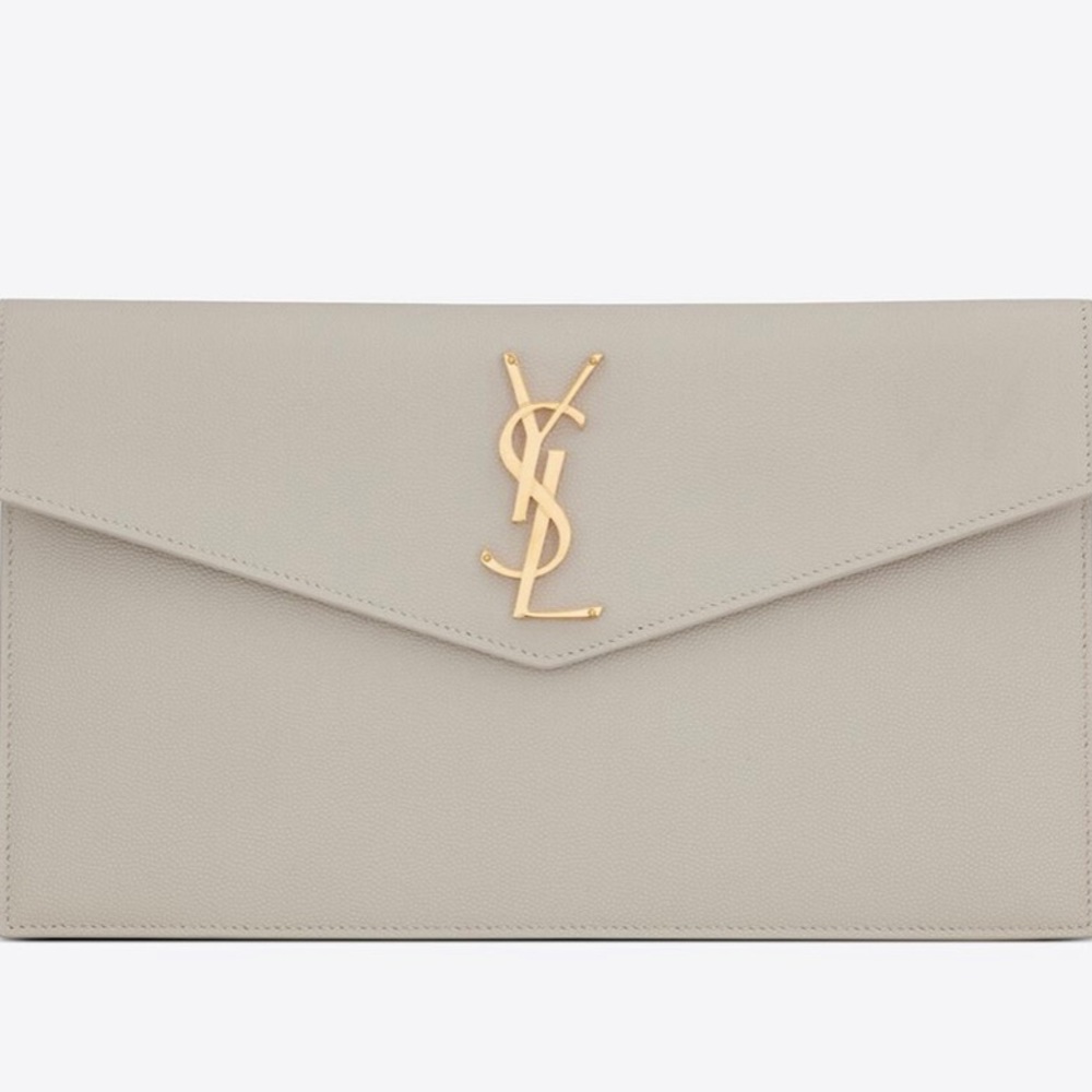 SAINT LAURENT UPTOWN POUCH IN GRAIN DE POUDRE EMBOSSED LEATHER